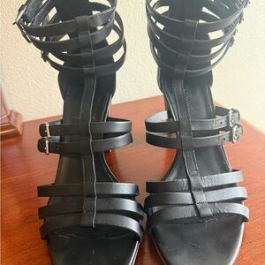 J. Crew Black Strappy Heels